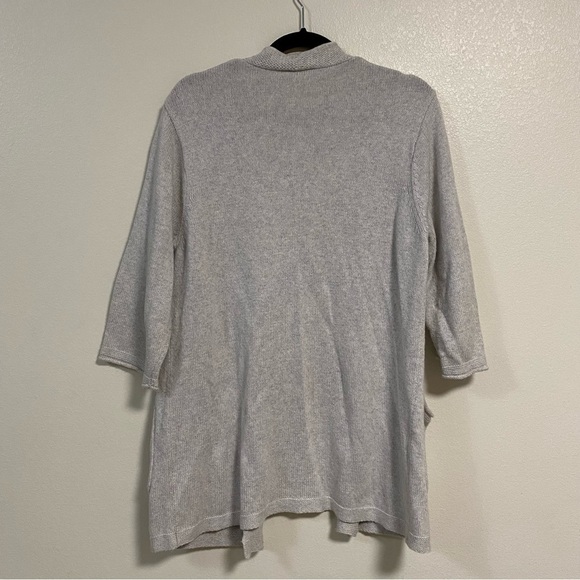 PureJill Cardigan Women’s Size Small Gray Cotton Cashmere Blend Open Cardigan - Picture 8 of 12